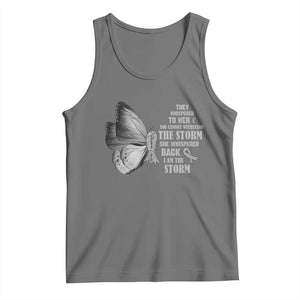 Parkinson's Awareness Tank Top She Whispered Back I Am The Storm Support Squad TS02 Black Heather Print Your Wear