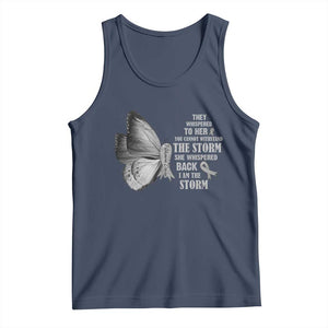 Parkinson's Awareness Tank Top She Whispered Back I Am The Storm Support Squad TS02 Navy Print Your Wear