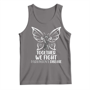 Parkinson's Awareness Tank Top We Fight Together Support Squad Gray Ribbon Butterfly TS02 Deep Heather Print Your Wear