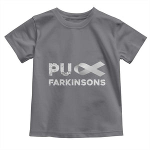 Parkinson's Awareness Toddler T Shirt Puck Farkinsons Parkinson's Silver Gray Ribbon TS02 Charcoal Print Your Wear