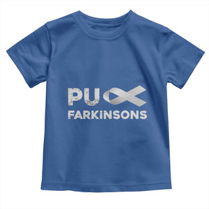 Parkinson's Awareness Toddler T Shirt Puck Farkinsons Parkinson's Silver Gray Ribbon TS02 Royal Blue Print Your Wear