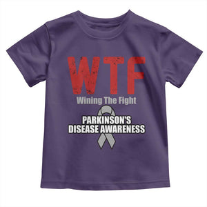 Parkinson's Awareness Toddler T Shirt WTF Winning The Fight Gray Ribbon Support Parkinsons Warriror TS02 Purple Print Your Wear