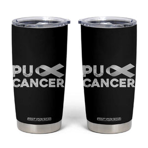 Parkinson's Awareness Tumbler Cup Puck Farkinsons Parkinson's Silver Gray Ribbon TS02 Black Print Your Wear