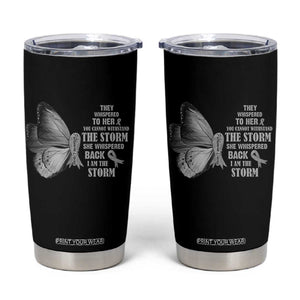 Parkinson's Awareness Tumbler Cup She Whispered Back I Am The Storm Support Squad TS02 Black Print Your Wear