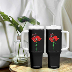 Parkinson's Awareness Tumbler With Handle Faith Hope Tulips Support Parkinsons Warrior TS02 Print Your Wear