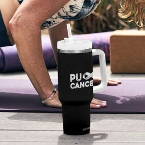 Parkinson's Awareness Tumbler With Handle Puck Farkinsons Parkinson's Silver Gray Ribbon TS02 Print Your Wear