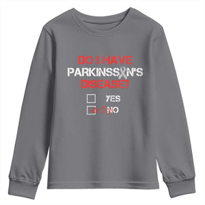 Parkinson's Awareness Youth Sweatshirt Yes No Warrior Survivor Support TS02 Charcoal Print Your Wear