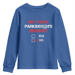 Parkinson's Awareness Youth Sweatshirt Yes No Warrior Survivor Support TS02 Royal Blue Print Your Wear