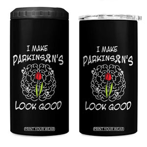 Parkinson's Warrior 4 in 1 Can Cooler Tumbler I Make Parkinsons Look Good Tulip TS02 One Size: 16 oz Black Print Your Wear