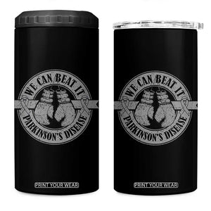Parkinson's Warrior 4 in 1 Can Cooler Tumbler We Can Beat It Boxing Fight Against Parkinsons TS02 One Size: 16 oz Black Print Your Wear