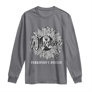 Parkinson's Warrior Long Sleeve Shirt Silver Ribbon Sunflower Support Awareness TS02 Charcoal Print Your Wear