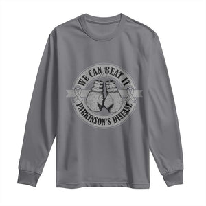 Parkinson's Warrior Long Sleeve Shirt We Can Beat It Boxing Fight Against Parkinsons TS02 Charcoal Print Your Wear