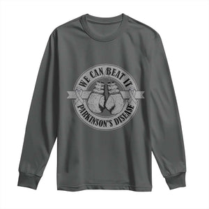 Parkinson's Warrior Long Sleeve Shirt We Can Beat It Boxing Fight Against Parkinsons TS02 Dark Heather Print Your Wear