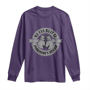 Parkinson's Warrior Long Sleeve Shirt We Can Beat It Boxing Fight Against Parkinsons TS02 Purple Print Your Wear