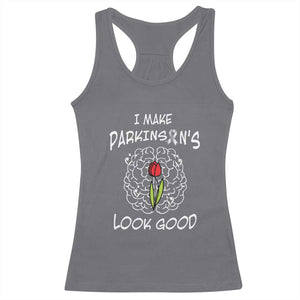 Parkinson's Warrior Racerback Tank Top I Make Parkinsons Look Good Tulip TS02 Charcoal Print Your Wear