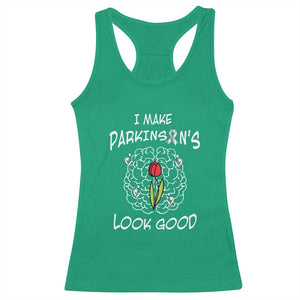Parkinson's Warrior Racerback Tank Top I Make Parkinsons Look Good Tulip TS02 Irish Green Print Your Wear
