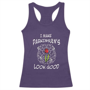 Parkinson's Warrior Racerback Tank Top I Make Parkinsons Look Good Tulip TS02 Purple Print Your Wear
