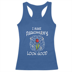 Parkinson's Warrior Racerback Tank Top I Make Parkinsons Look Good Tulip TS02 Royal Blue Print Your Wear