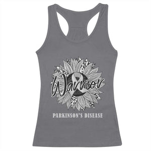 Parkinson's Warrior Racerback Tank Top Silver Ribbon Sunflower Support Awareness TS02 Charcoal Print Your Wear