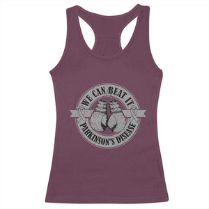 Parkinson's Warrior Racerback Tank Top We Can Beat It Boxing Fight Against Parkinsons TS02 Maroon Print Your Wear