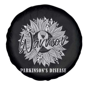 Parkinson's Warrior Spare Tire Cover Silver Ribbon Sunflower Support Awareness TS02 Print Your Wear