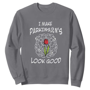 Parkinson's Warrior Sweatshirt I Make Parkinsons Look Good Tulip TS02 Charcoal Print Your Wear
