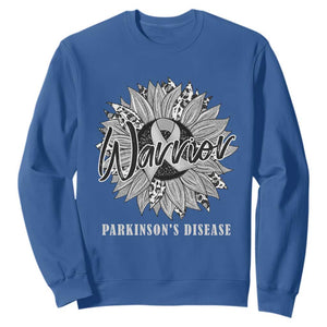 Parkinson's Warrior Sweatshirt Silver Ribbon Sunflower Support Awareness TS02 Royal Blue Print Your Wear