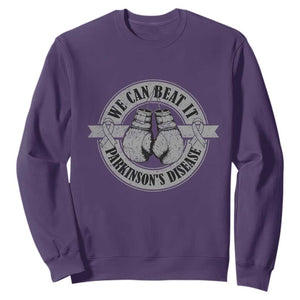 Parkinson's Warrior Sweatshirt We Can Beat It Boxing Fight Against Parkinsons TS02 Purple Print Your Wear