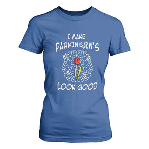 Parkinson's Warrior T Shirt For Women I Make Parkinsons Look Good Tulip TS02 Royal Blue Print Your Wear