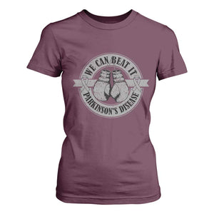 Parkinson's Warrior T Shirt For Women We Can Beat It Boxing Fight Against Parkinsons TS02 Maroon Print Your Wear