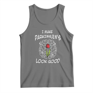 Parkinson's Warrior Tank Top I Make Parkinsons Look Good Tulip TS02 Black Heather Print Your Wear