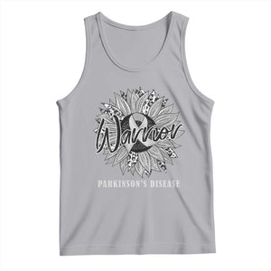 Parkinson's Warrior Tank Top Silver Ribbon Sunflower Support Awareness TS02 Athletic Heather Print Your Wear