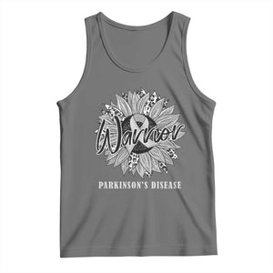 Parkinson's Warrior Tank Top Silver Ribbon Sunflower Support Awareness TS02 Black Heather Print Your Wear