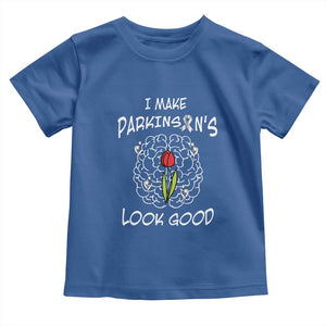 Parkinson's Warrior Toddler T Shirt I Make Parkinsons Look Good Tulip TS02 Royal Blue Print Your Wear