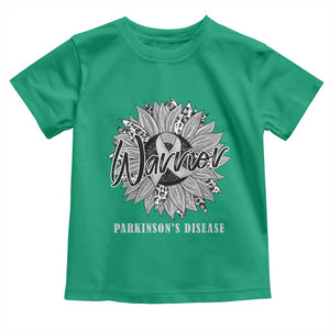 Parkinson's Warrior Toddler T Shirt Silver Ribbon Sunflower Support Awareness TS02 Irish Green Print Your Wear