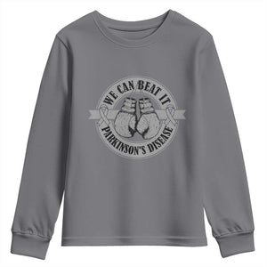 Parkinson's Warrior Youth Sweatshirt We Can Beat It Boxing Fight Against Parkinsons TS02 Charcoal Print Your Wear