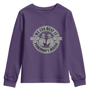 Parkinson's Warrior Youth Sweatshirt We Can Beat It Boxing Fight Against Parkinsons TS02 Purple Print Your Wear