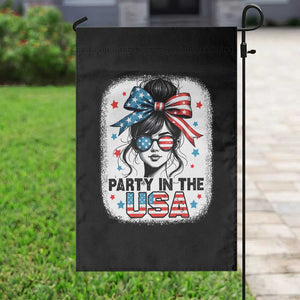 Party In USA Girls 4th of July Garden Flag Messy Bun USA TS10 Print Your Wear