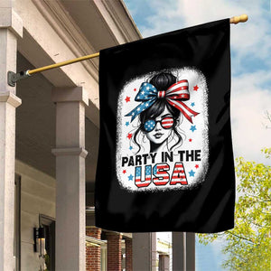 Party In USA Girls 4th of July Garden Flag Messy Bun USA TS10 Print Your Wear