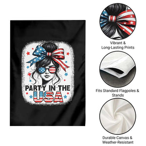 Party In USA Girls 4th of July Garden Flag Messy Bun USA TS10 Print Your Wear