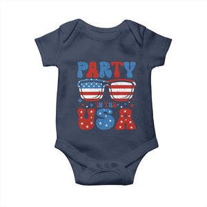 Party in The USA Baby Onesie 4th of July Independence Day TS10 Navy Print Your Wear