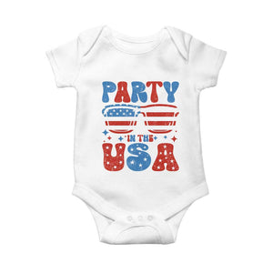 Party in The USA Baby Onesie 4th of July Independence Day TS10 White Print Your Wear