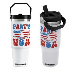 Party in The USA Flip Straw Tumbler 4th of July Independence Day TS10 One Size: 30 oz White Print Your Wear