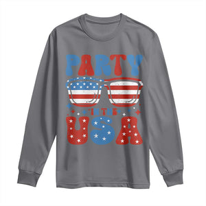 Party in The USA Long Sleeve Shirt 4th of July Independence Day TS10 Charcoal Print Your Wear
