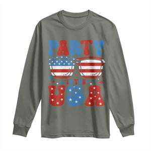 Party in The USA Long Sleeve Shirt 4th of July Independence Day TS10 Military Green Print Your Wear