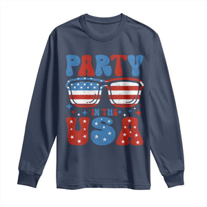 Party in The USA Long Sleeve Shirt 4th of July Independence Day TS10 Navy Print Your Wear