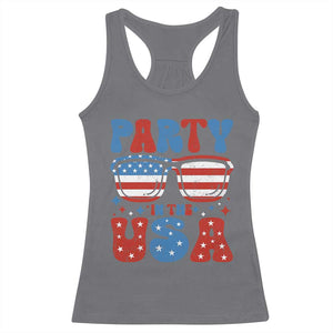Party in The USA Racerback Tank Top 4th of July Independence Day TS10 Charcoal Print Your Wear