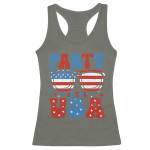 Party in The USA Racerback Tank Top 4th of July Independence Day TS10 Military Green Print Your Wear