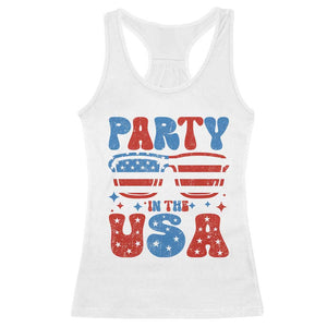 Party in The USA Racerback Tank Top 4th of July Independence Day TS10 White Print Your Wear