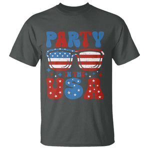 Party in The USA T Shirt 4th of July Independence Day TS10 Dark Heather Print Your Wear